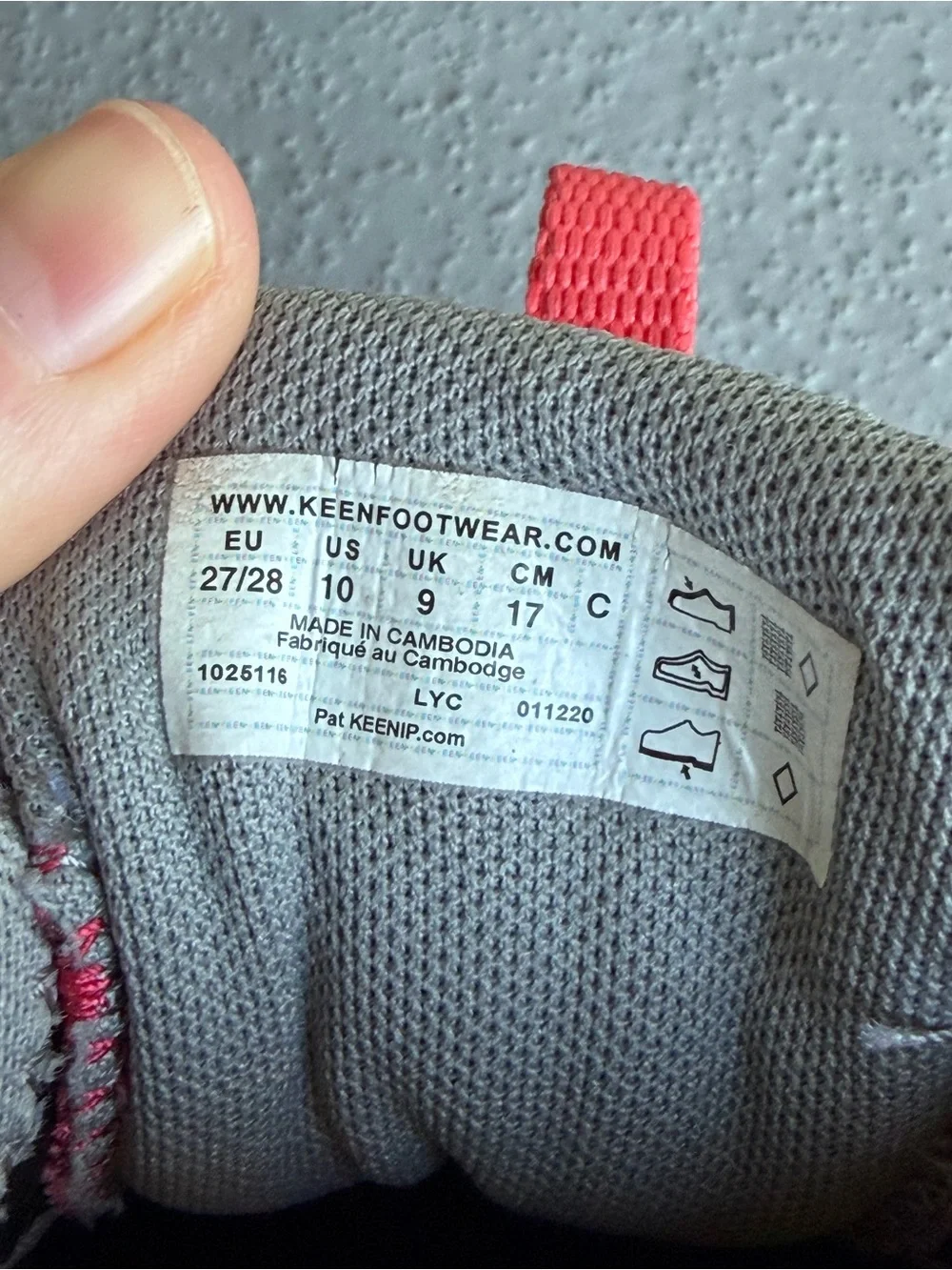 Keen Kids Coral Pink and Gray Hook-and-Loop Sneakers